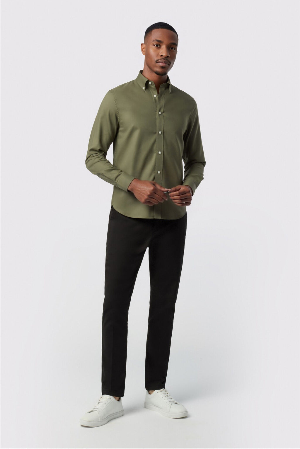 Olive Green Handsome Cotton Shirt For Men