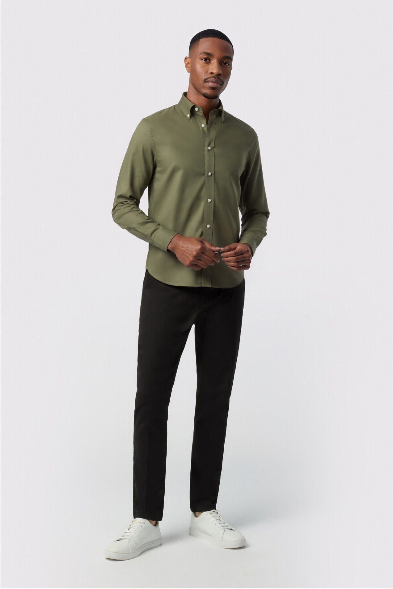 Olive Green Handsome Cotton Shirt For Men