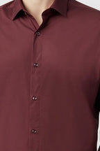 Burgundy Textured Non-Iron Men Shirt