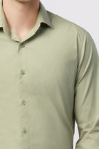 Light Green Trendy Non-Iron Shirt For Men