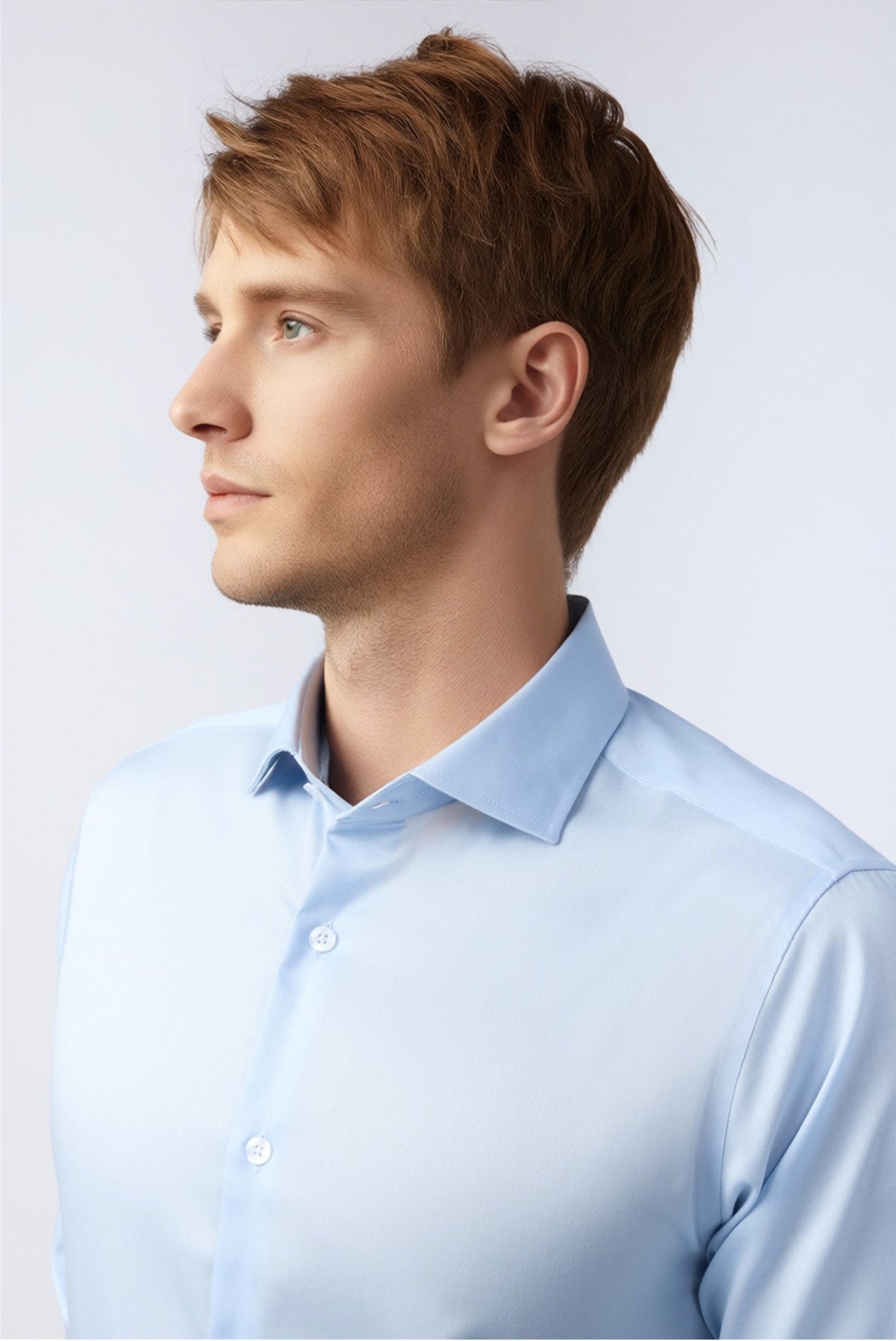 Chic Blue Non Iron Textured Shirt For Men