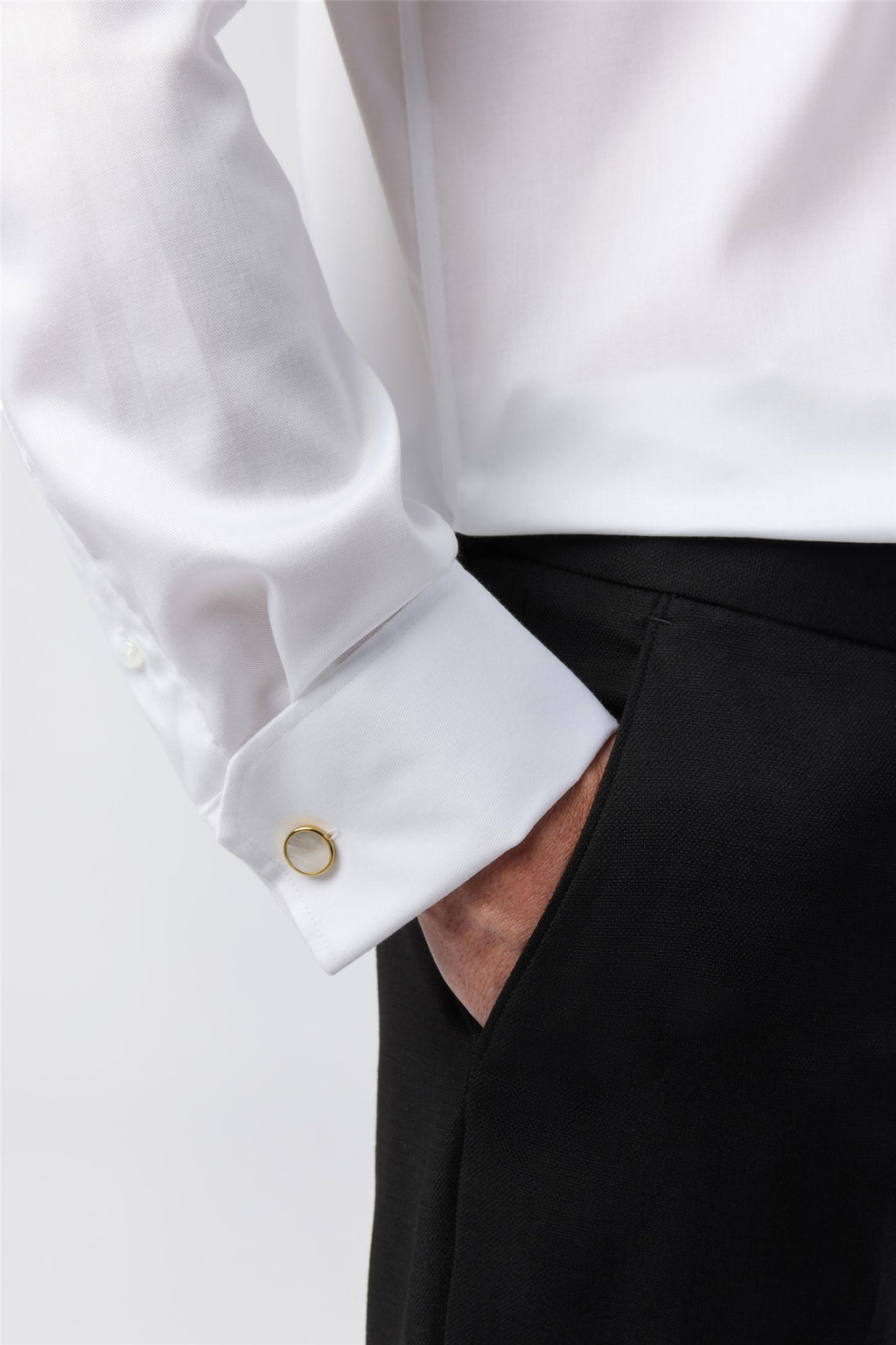 White Non Iron Stretch Shirt For Men