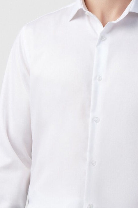 White Non Iron Stretch Shirt For Men