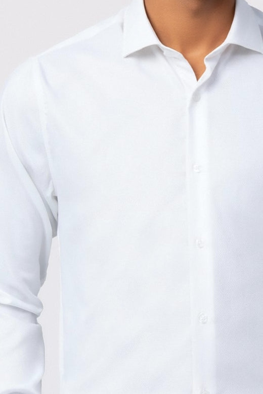 White Non-Iron Best Fitted Men's Shirt