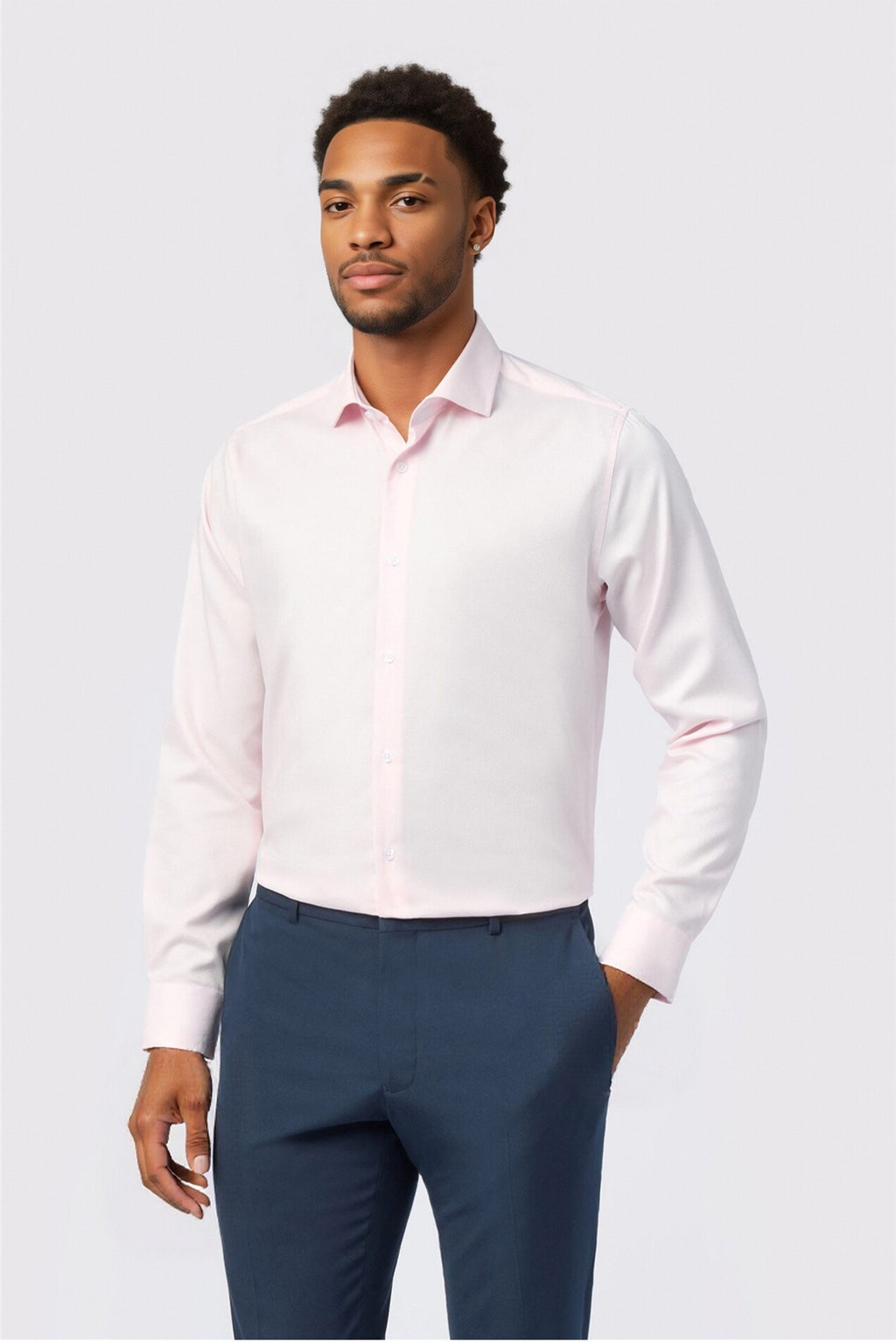 Charming Light Pink Non-Iron Shirt For Men