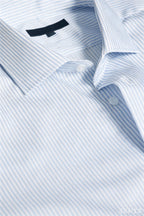 Chic Blue Striped Non-Iron Shirt For Men