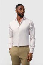 Stretch Pink Striped Non-Iron Men Shirt