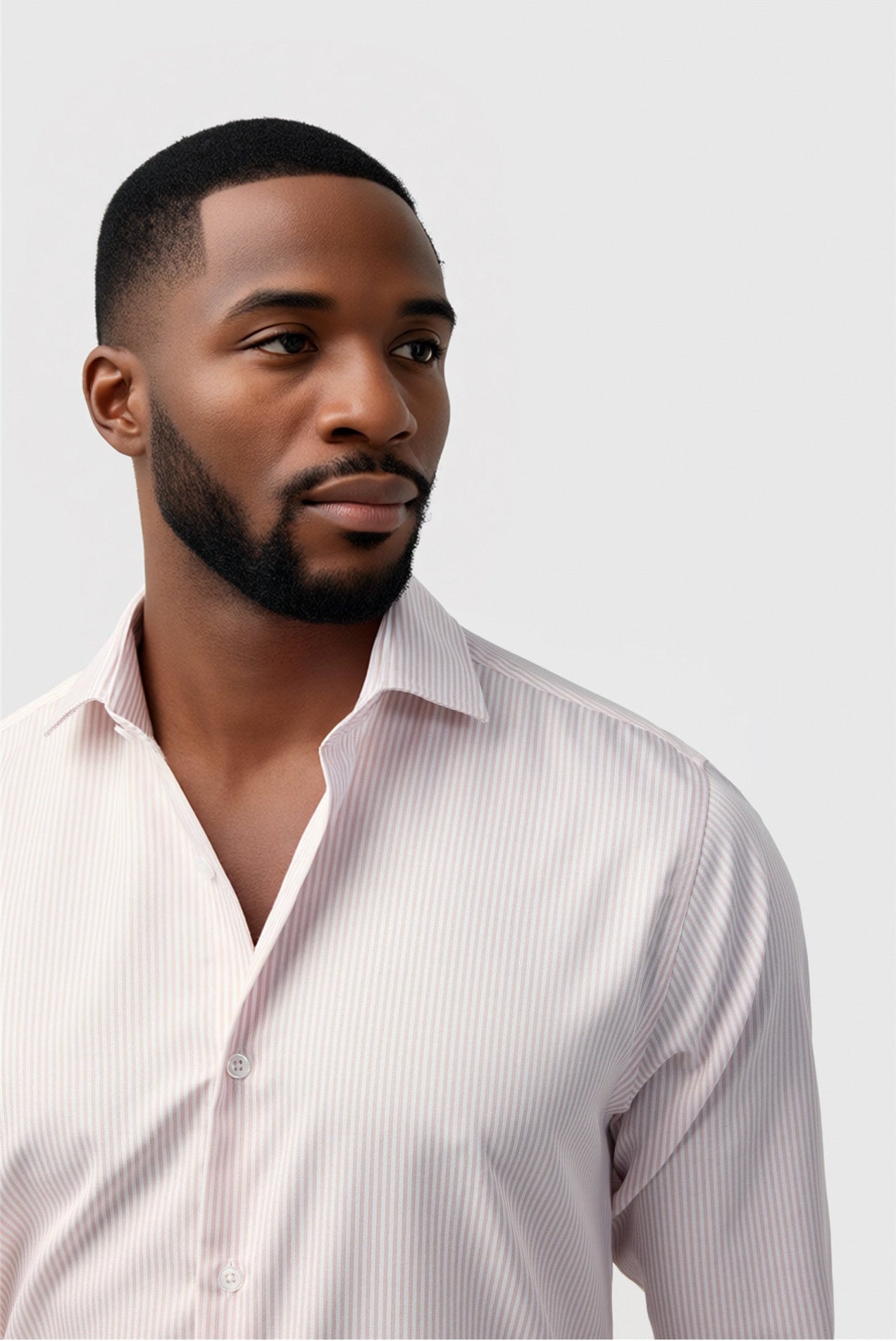 Stretch Pink Striped Non-Iron Men Shirt