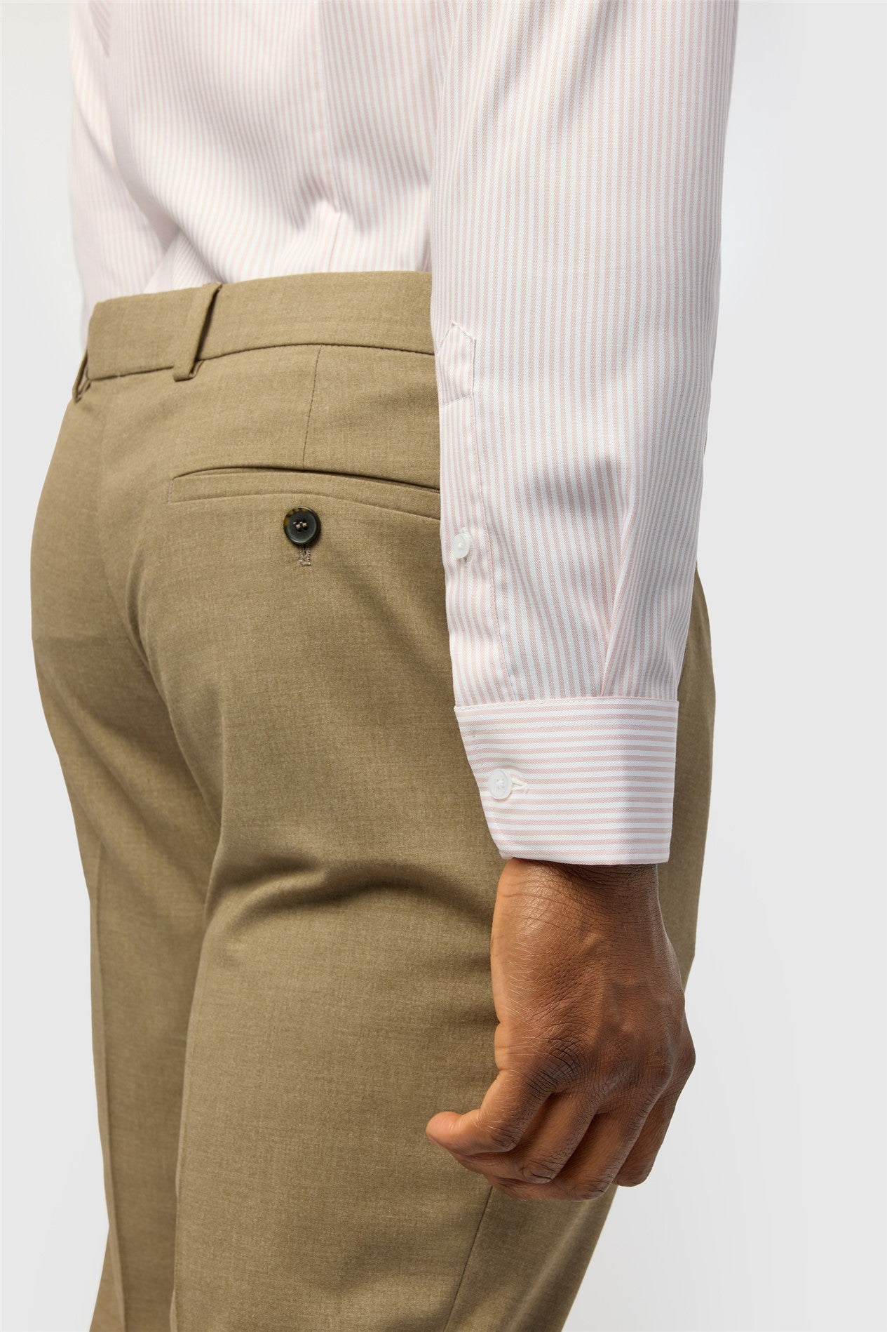 Stretch Pink Striped Non-Iron Men Shirt