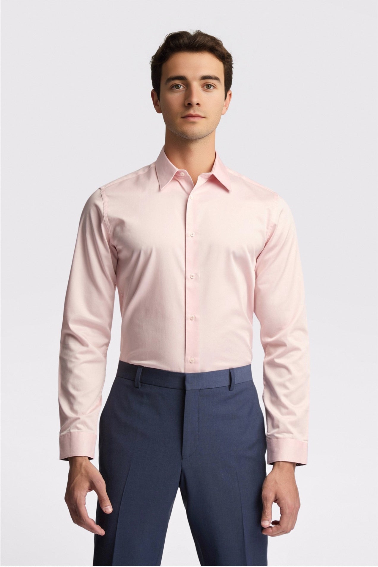 Charming Pink Sateen Men Shirt