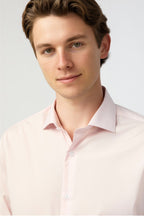 Trendy Non-Iron Stretch Light Pink Men Shirt