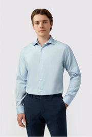 Handsome Blue Non-Iron Stretch Men Shirt