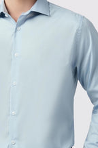 Handsome Blue Non-Iron Stretch Men Shirt