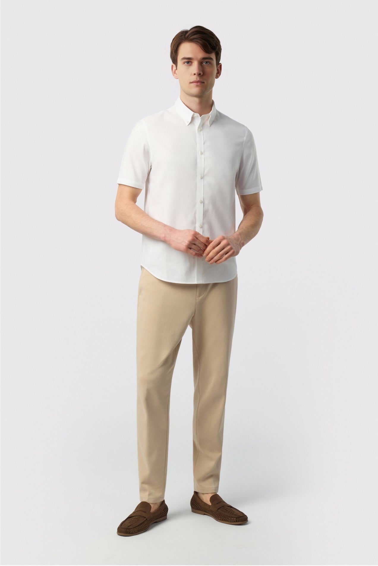 Best Fitted White Short Sleeve Men Shirt