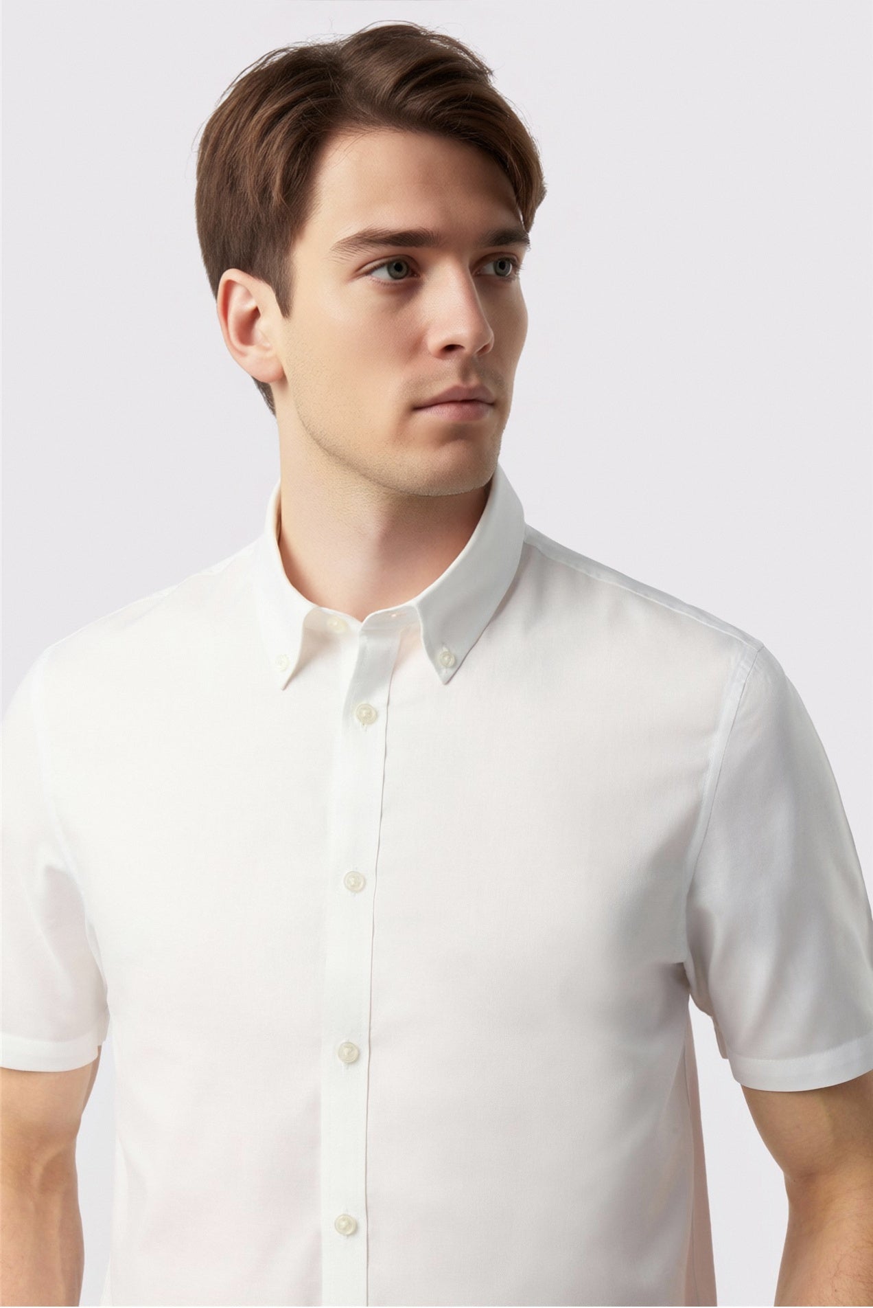 Best Fitted White Short Sleeve Men Shirt