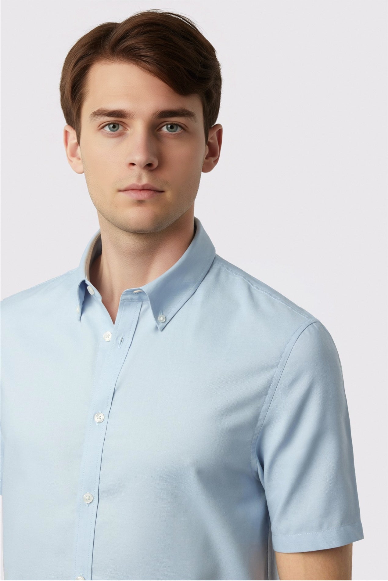 Stylish Pale Blue Short Sleeve Men Shirt