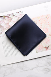 Solid Navy Satin Men's Pocket Square