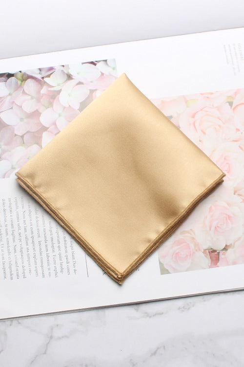 Solid Champagne Gold Satin Men's Pocket Square