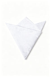 White Paisley Jacquard Men's Pocket Square