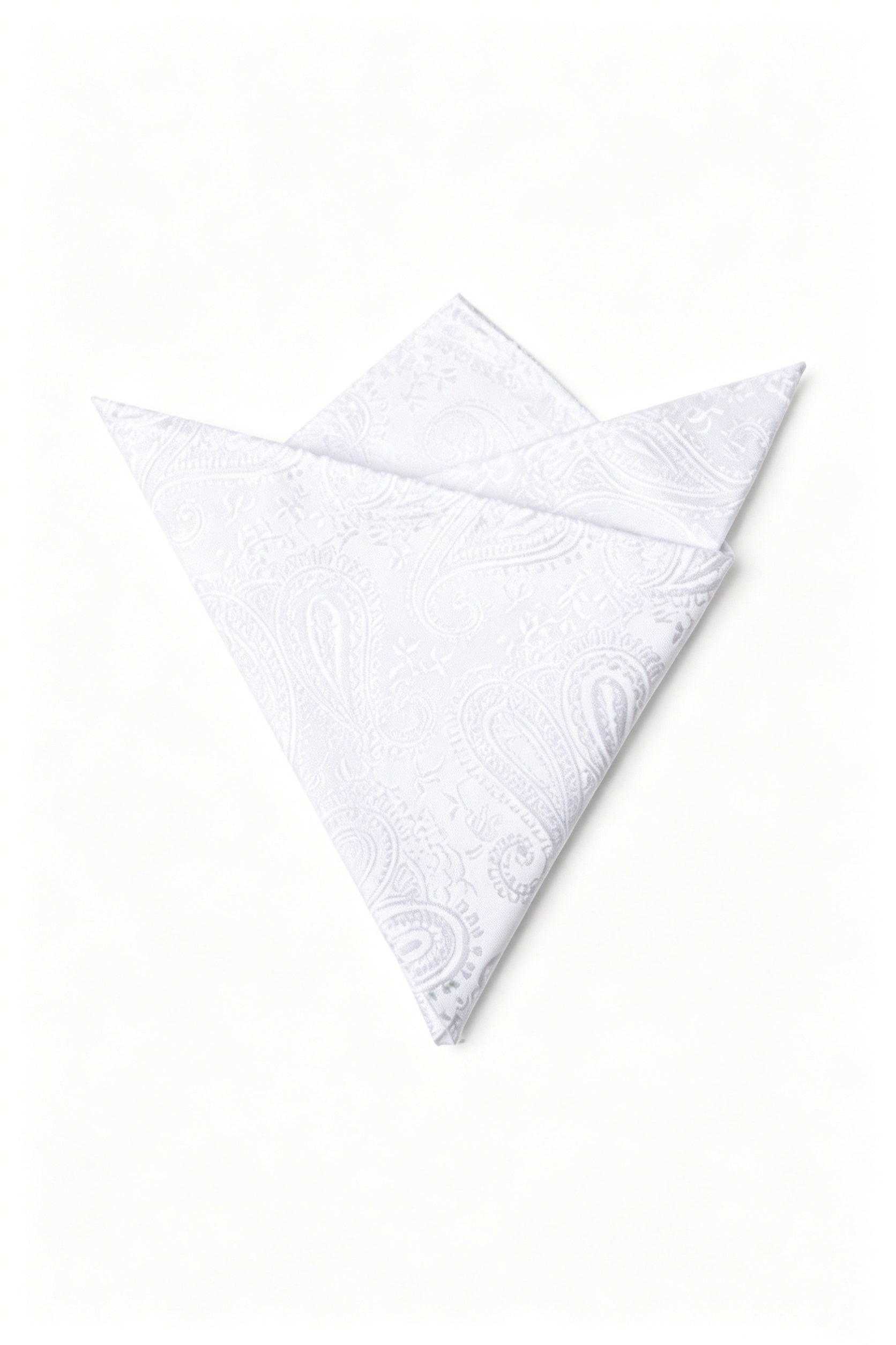 White Paisley Jacquard Men's Pocket Square