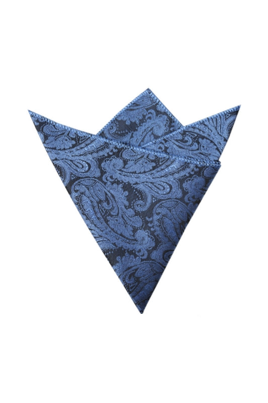 Light Blue Paisley Jacquard Men's Pocket Square