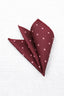 Burgundy Mini Pink Floral Jacquard Men's Pocket Square