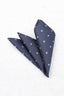 Navy Mini Light Blue Floral Textured Men's Pocket Square