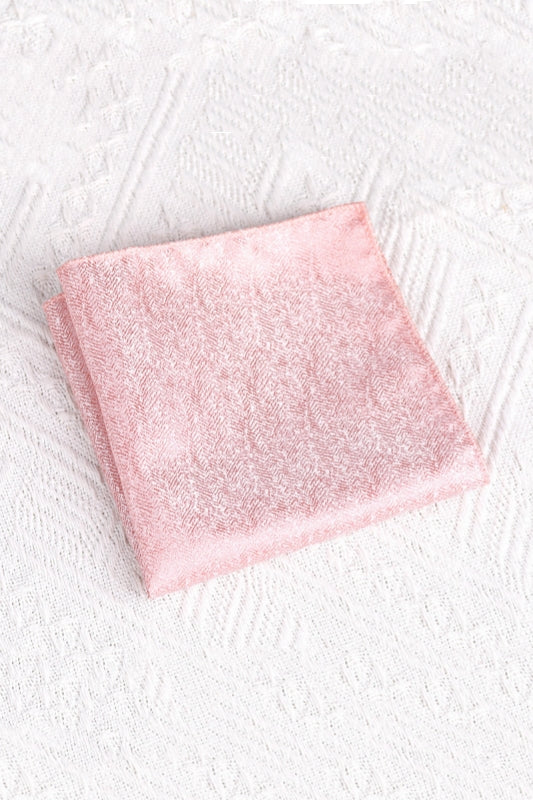 Solid Pink Textured Men's Pocket Square