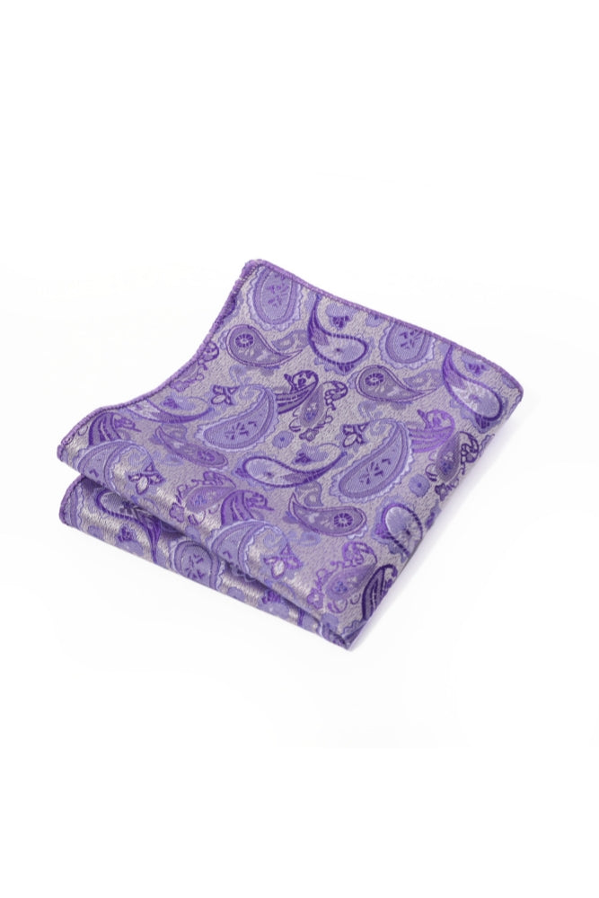 Lilac Paisley Jacquard Men's Pocket Square