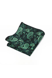 Emerald Green Paisley Jacquard Men's Pocket Square