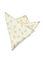 Cream White Base Light Gold Feather Jacquard Men's Pocket Square