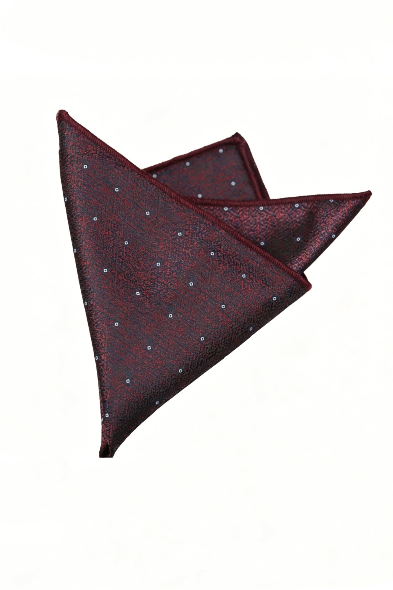 Burgundy Tiny Dot Jacquard Men's Pocket Square