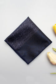 Navy Block Jacquard Men's Pocket Square