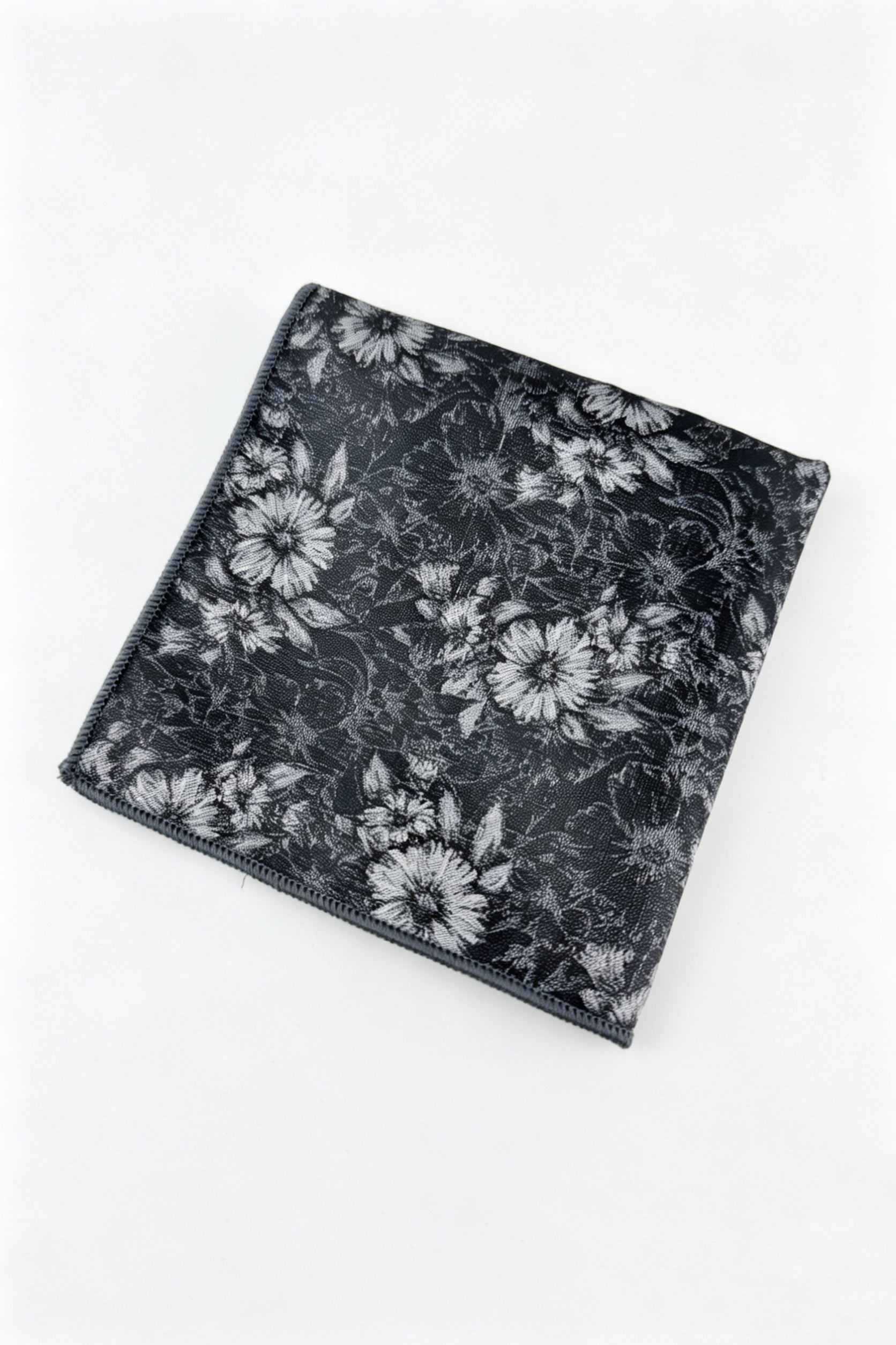 Charcoal Vintage Floral Jacquard Men's Pocket Square
