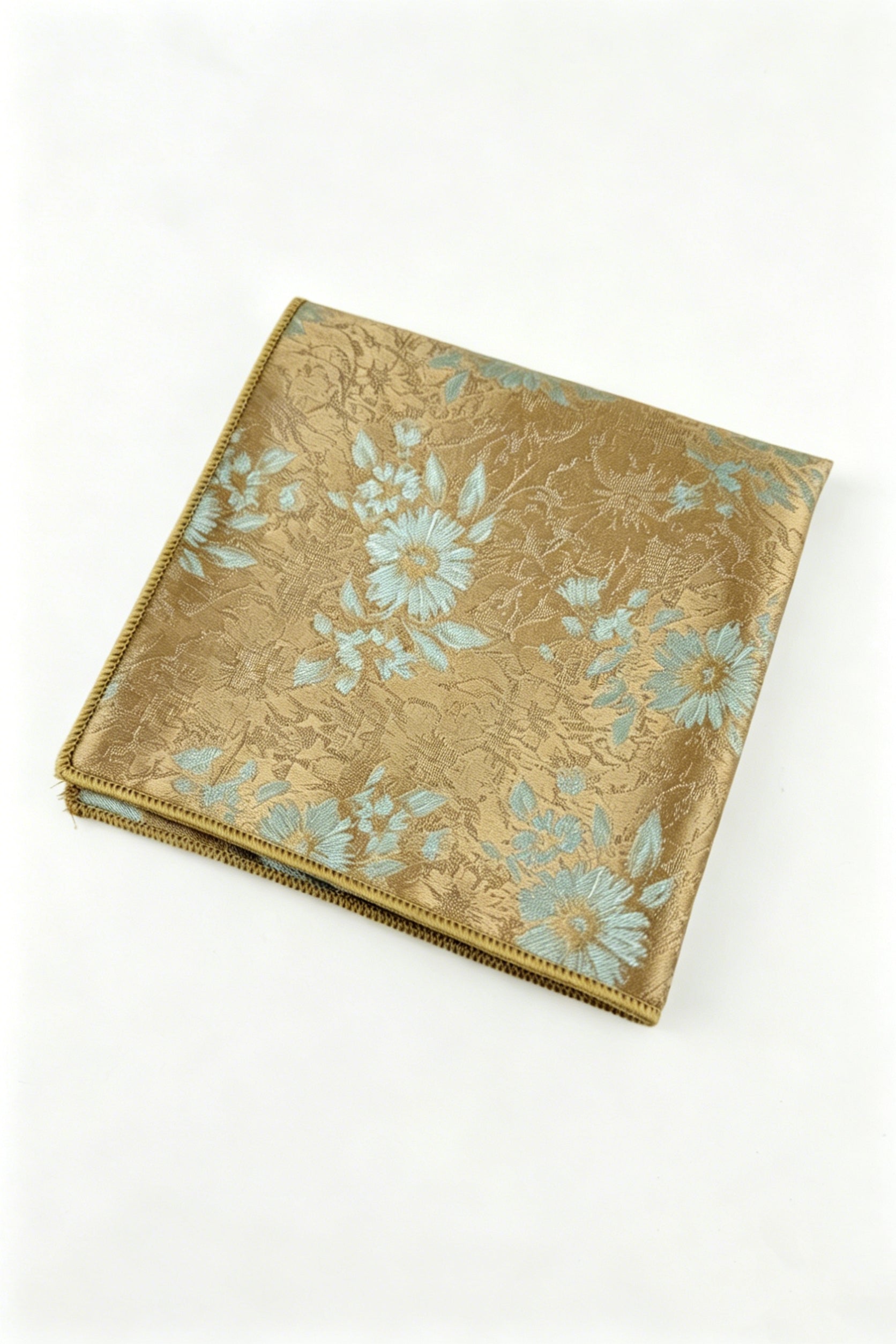 Vintage Gold Floral Jacquard Men's Pocket Square