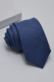 Fashion Navy Plaid Formal Men Tie