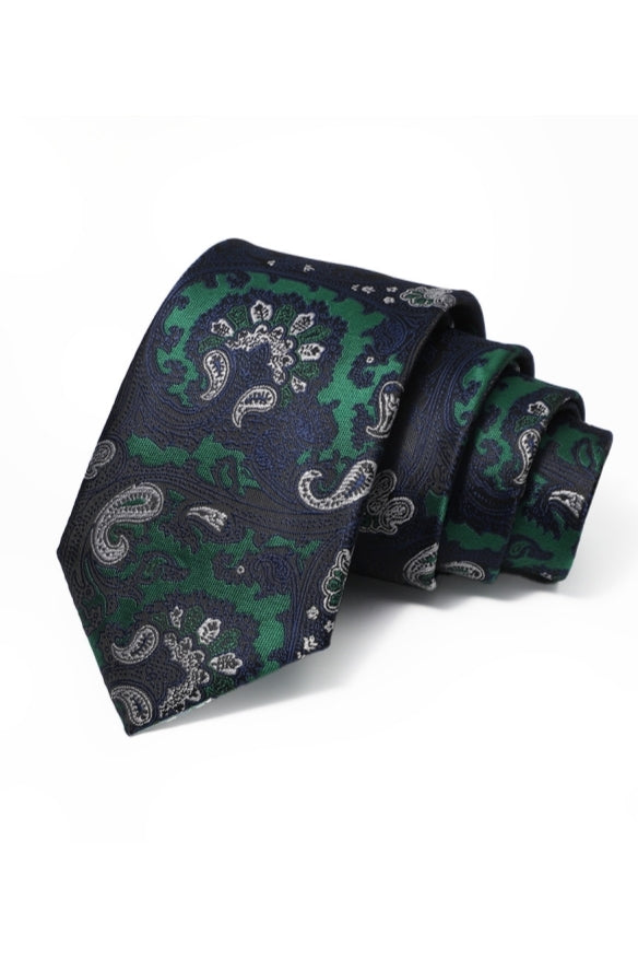 Dark Green Paisley Jacquard Men's Tie