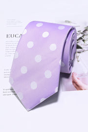 Lilac Base White Striped Dot Jacquard Formal Men Ties