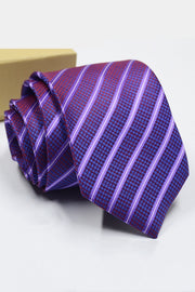 Fashion Purple Striped Formal Men Tie