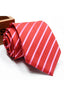 Bright Red Striped Formal Men Tie