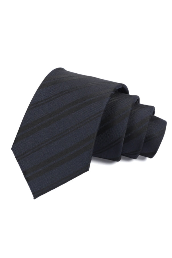 Navy Black Diagonal Stripe Men's Formal Tie